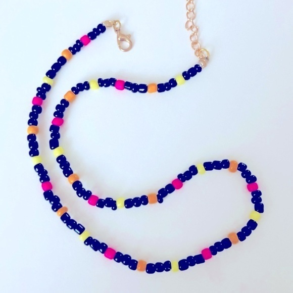 Hand Crafted Jewelry - Handmade Glass Bead Necklace with Handmade Charm Pendant | M12